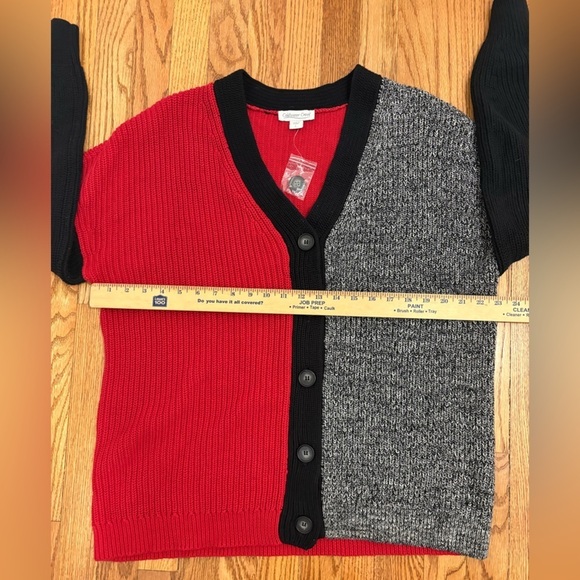 NWOT Coldwater Creek Mens Cardigan Size L Color block Preppy Outdoor Festive - Picture 5 of 6